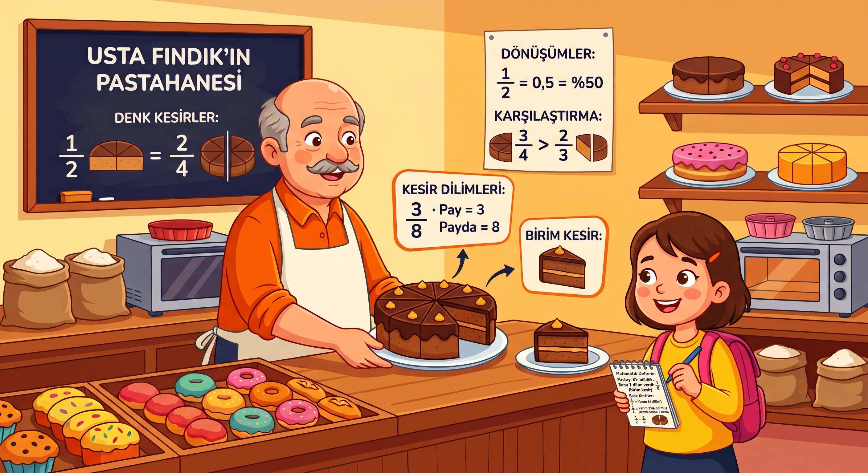 Pastanede Kesirler: Dilim Dilim Matematik